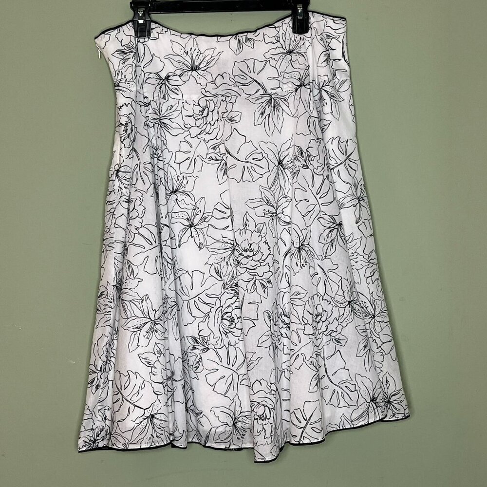 Jones New York Midi Skirt sz 14W Cotton Lined Bloomcore Flowy Fairy - Picture 3 of 7